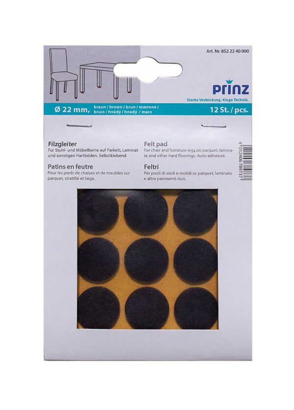Filcové podložky pr.22mm 78973 hnědá